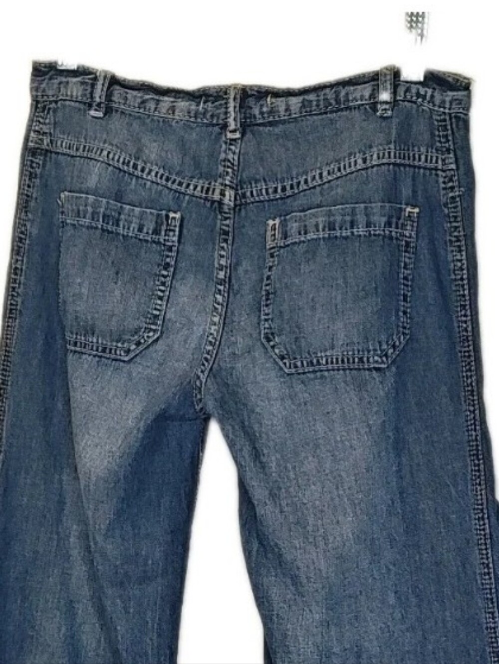 Free People Y2K Low Rise Extreme Flare Jeans Blue Denim Bell Bottoms Sz 25 28/32 - Picture 5 of 7